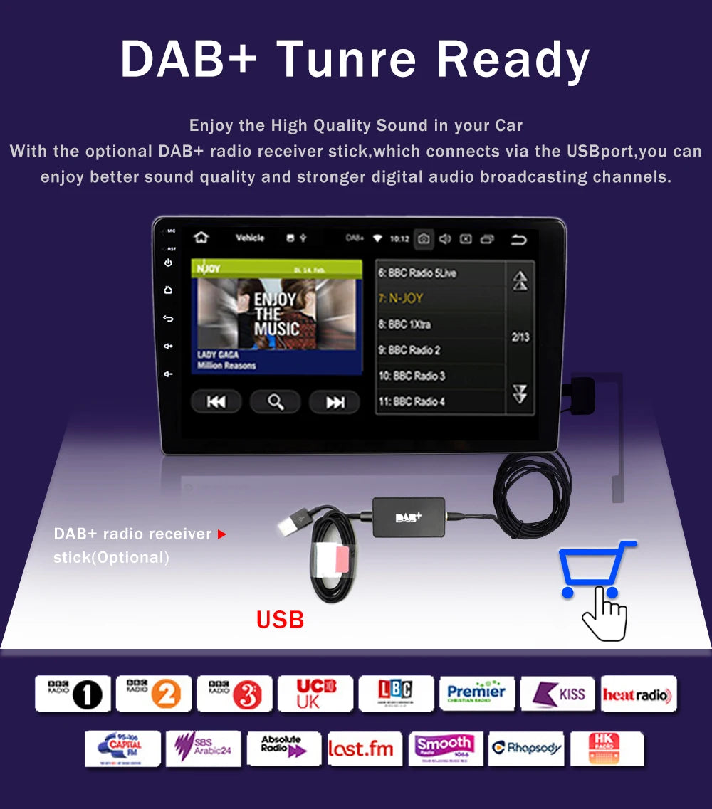 LEHX 7" 2Din MP5 Video Carplay & 4Core Android 14 Car Radio Audio Androidauto Carplay 4G GPS WIFI Automotive Multimedia Player