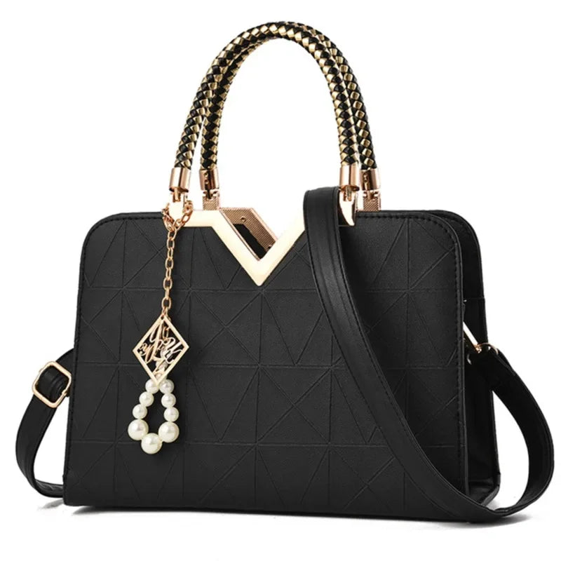 Women Handbag Patchwork Shoulder Messenger Office Work PU Leather Female Bag Ladies Luxury Fashion Elegant