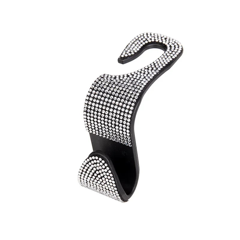Multifunction Portable Rhinestone Car Seat Back Hook Headrest Storage Holder Hanging Bag Organizer Auto Interior Accessories