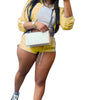 2025 Trendy Woman Clothes Sets Y2k Lounge Tracksuit Contrast Color Long Sleeve Zip Windbreaker Jacket Shorts 2 Piece Set Outfits