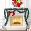 Christmas Tinsel Ribbons Garland Green Cane Wreath Xmas Tree Hanging Pendent Ornaments Wedding Party Supplies Home Decor