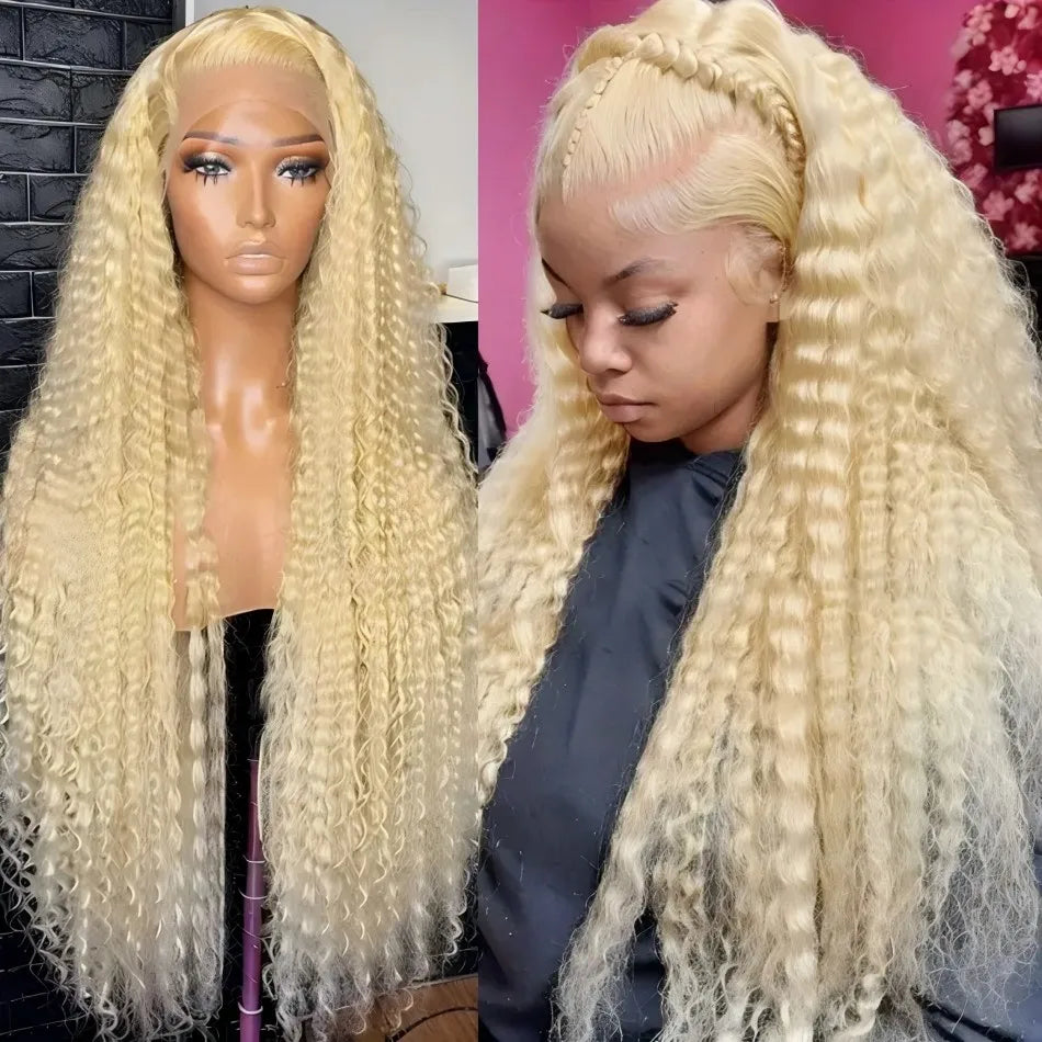 Blonde 613 Human Hair Wigs Straight Hd Lace Frontal Wig 13X6 Brazilian Wig For Black Women 30 40 Inch Lace Front Wig 230 Density