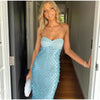 Sexy Stain Long Dress Women Patchwork Solid Tube Top Sleeveless Party Dresses 2025 Summer Lady Slim Vacation Backless Robes