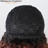 Rebecca 180D Straight Human Hair Wig With Bangs Fringe For Women Highlight Straight Bob Wigs Full Machine Made Put On And Go