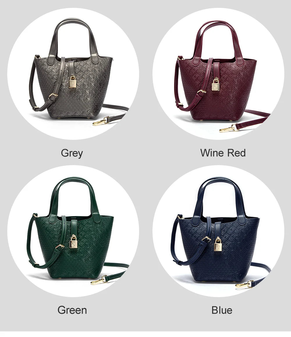 Retro Classic Women's Fashion Handbags Pure Color Design Metal Lock Buckle Accessories Ladies Shoulder Bags Minimalist Versatile
