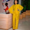 Plus Size Women African Clothes 2 Piece Set Danshiki Wedding Party Suits Ankara Trousers Puff Sleeve South Africa Outfits