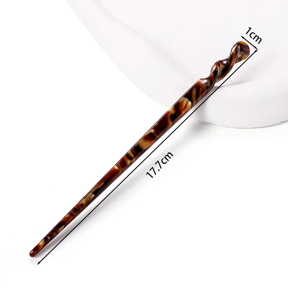 Chinese Style Hair Sticks Vintage Acetate Resin Chopstick Women Hairpins Hair Clip Pin Headwear Wedding Hair Jewelry Accessories