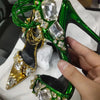 2024 Luxury Rhinestone Pointed Sandals Prom Super High Heel Sandals Slim Heel Dress Show Sandals Oversized 34-43 Women's Shoes