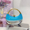 Luxury Brand Evening Clutch Acrylic Shell Bag Ladies Handbag Fashion Shoulder Bag Half-moon Design Wedding Purse Party Handbag