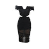 S10632 Sexy Slimming Mesh Splice Bum Covering Visibility Elastic Off-Shoulder 2-Piece Set European And American Style