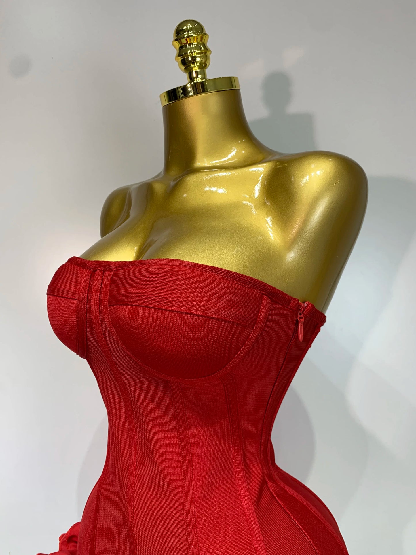 Women Sexy Strapless Flower Prom Gown Mini Dress Celebrity Red Carpet Fashion Evening Party Celebrate Birthday Club Dresses