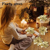 Silver Glitter Christmas Flowers Silver Xmas Tree Artifical Flower Ornaments Merry Christmas Decoration For Home Party New Year