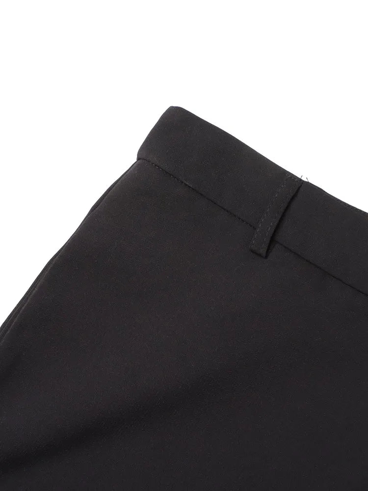 TWOTWINSTYLE Solid Wide Leg Pants For Women High Waist Hollow Out Spliced Diamonds Loose Straight Pant Female Fashion Clothing