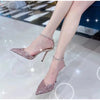 Luxury Crystal Sequined Women Pumps Elegant Thin High heels Spring Summer Fashion Chains Party Shoes Sexy Wedding Bridal Shoes