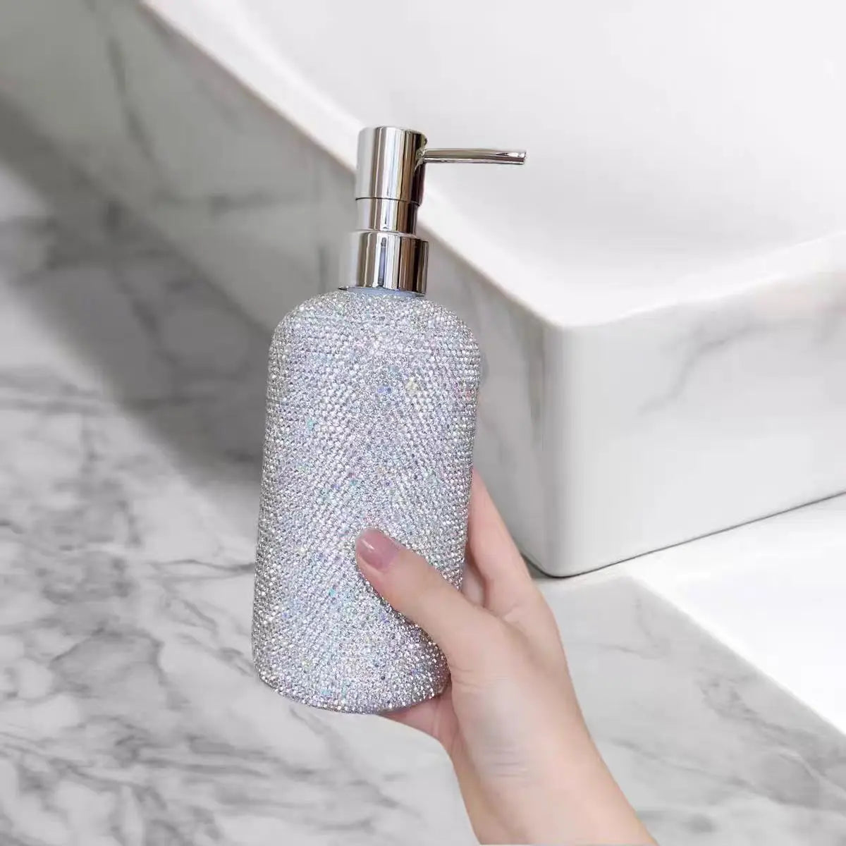 500ml plastic dispenser empty bottle diamond-encrusted Hotel Bathroom Conditioner Shampoo Body wash press lotion bottle