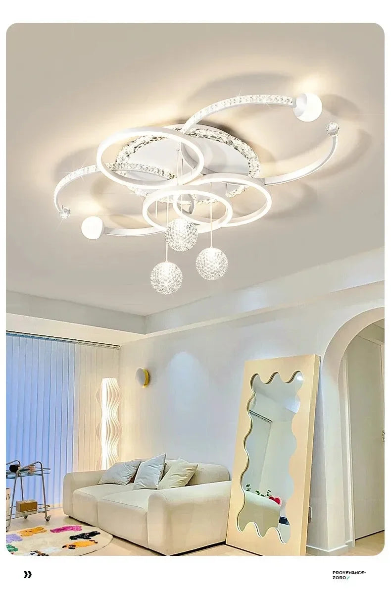 Modern Minimalist LED Ceiling Light Personalized Creative Ring Living Room Lights Gold Atmosphere Bedroom Study Chandelier