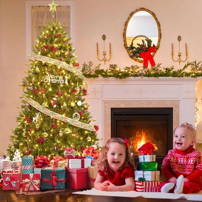 9FT Christmas Tree, Artificial Christmas Trees , Pre Lit Christmas Tree Decoration