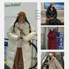 EVNISI Women Zipper Up Pockets Down Coat oversize Loose Coat Turtleneck Thicken Long Coat Women Casual Parkas 2024 Autumn Winter