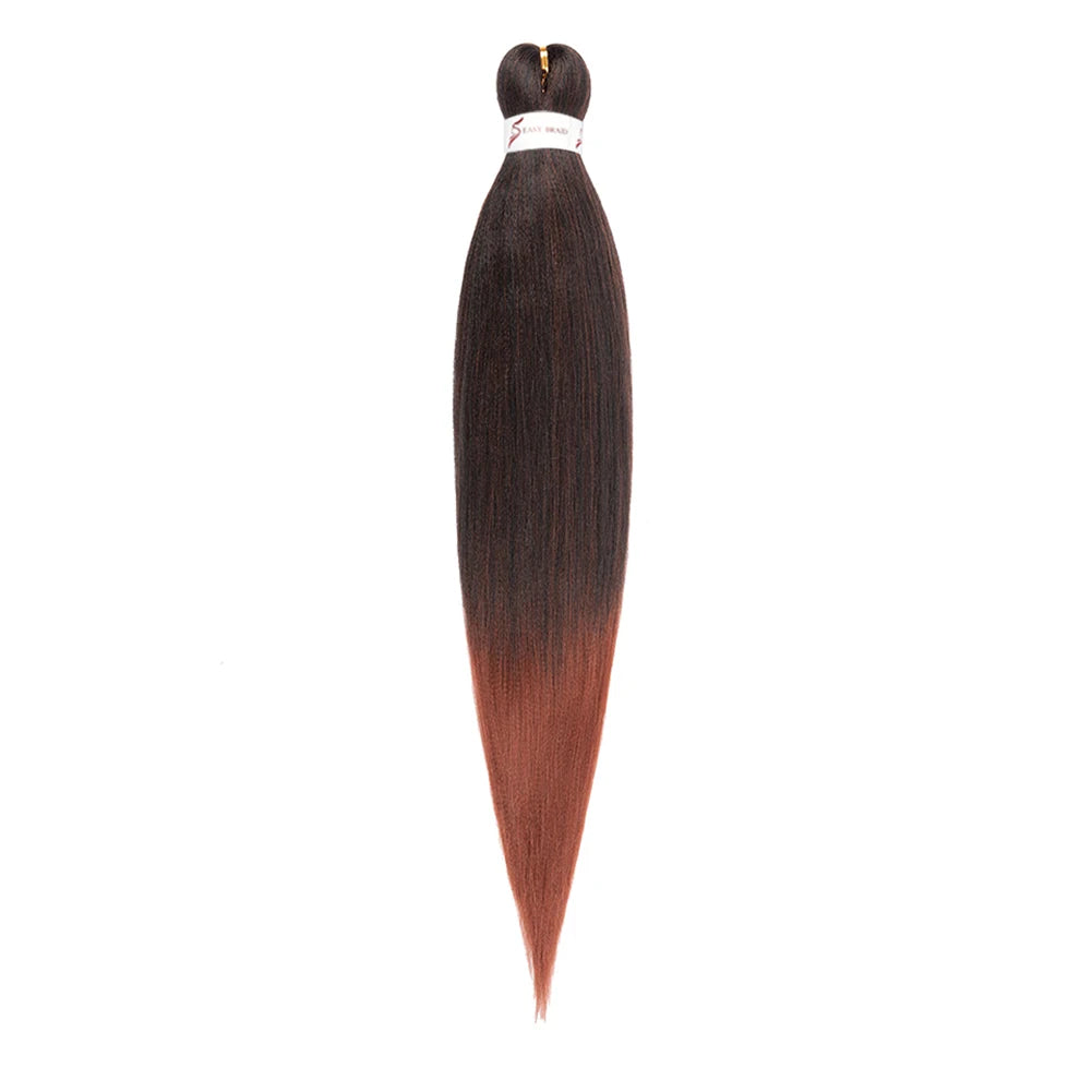 Pre-stretched Braids Synthetic Hair Professional Itch Free Hot Water Setting Fiber 30'' Ombre Yaki Texture Braid Hair Extensions