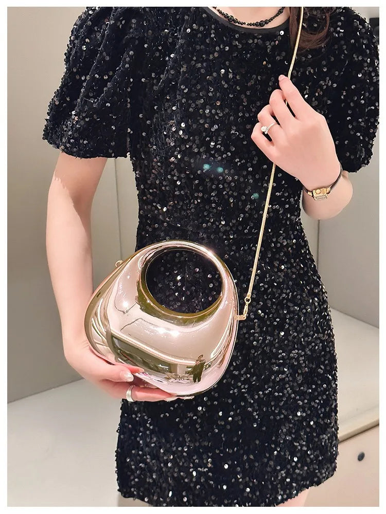 Luxury Designer Evening Clutch Clear Acrylic Women Handbags Fashion Shoulder Bag Half Moon Wedding Purses Party Tote Ladies 2025
