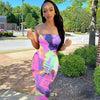 Spring And Summer Dresses For Women Chest Wrap Printed Off Shoulder Bandage Slim Sexy Long Dress 2023 New Fashion party MsChuh