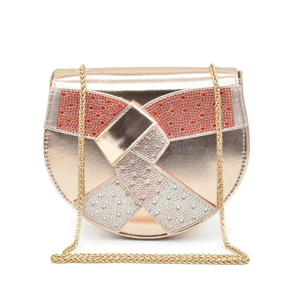 New Arrival Women Nigerian Italian Shoes and Bags Set Decorated with Rhinestone Peep Toe High Heels Women Pumps for Wedding