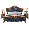 Nordic Luxury Aesthetic Bed Queen Size Cheap Cute Salon Bedroom King Bed Modern Wood Leather Camas Matrimonial Room Furniture
