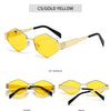 Polygonal Luxury Sunglasses Women Brand Fashion Rhombus Sun Glasses Woman 2024 Retro Vintage Metal Diamond Shades Eyewear
