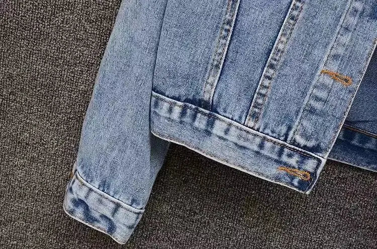 Denim Coat Women Denim Coat Turn Down Collar Single Breasted Full Sleeve Jackets Loose Casual Regular Short Jacket 2024