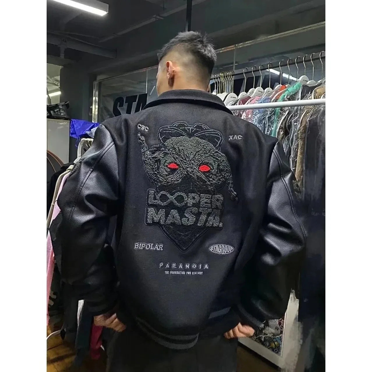 High-density letter embroidery bump-filled star cotton clothing winter trendy style for men and women couples outerwear