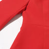 TWOTWINSTYLE Solid Hollow Out Blazer For Women Shawl Collar Long Sleeve Tunic Spliced Button Temperament Blazer Female KJA501707