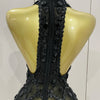 Luxury Sparkly Black Diamond Mesh See THhrough Jumpsuit Women Celebrate Birthday Sexy Dancer Nightclub Performance Stage Costume