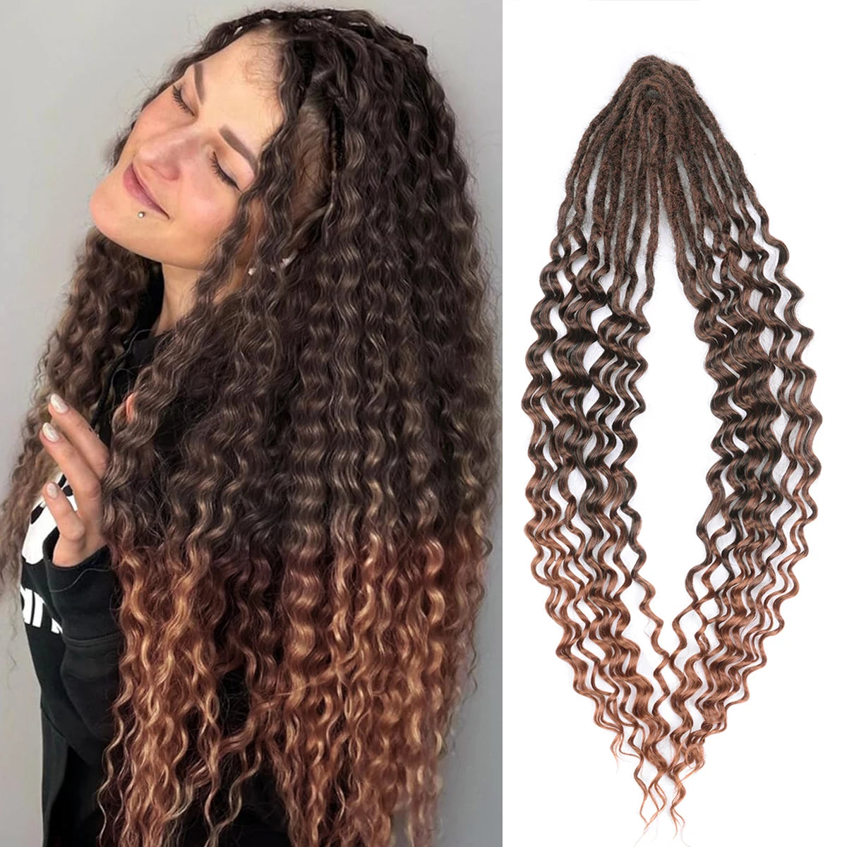 Handmade Dreadlocks Hair Extensions 24Inch Soft Crochet Dreadlock Braids Hair Synthetic Faux Locs Braids Hair For Women And Men
