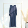 2025 Premium Nida Ruffle Sleeves Women Muslim Dress with Front Zipper Ramadan Abaya Islam Clothing Maxi Dress Female Modest Robe