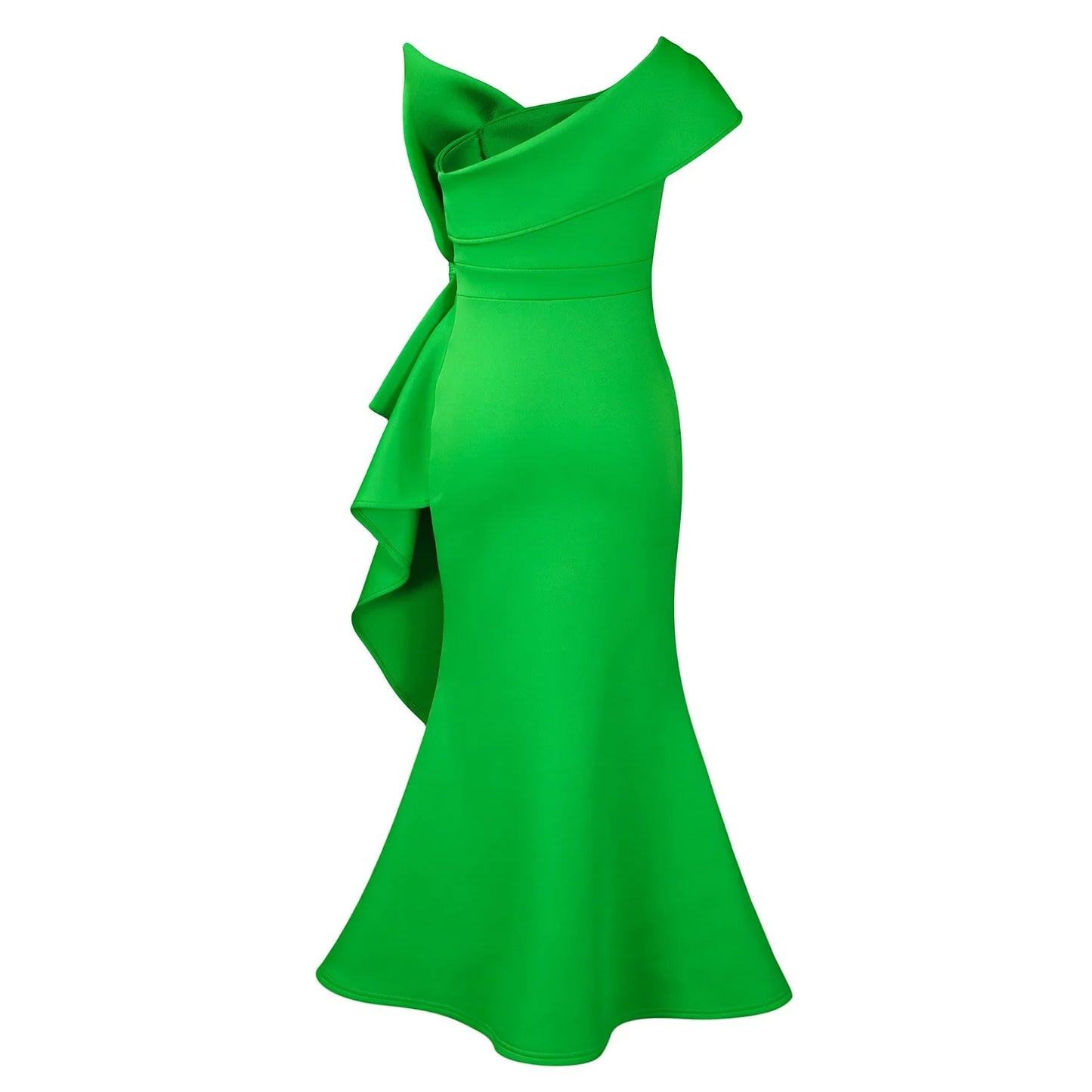 Elegant Dresses for Women One Shoulder Sleeveless Ruffles Mermaid Floor Length Luxury Birthday Party Dinner Vestidos Mujer Dress