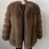 BEIZIRU Winter Woman Real Fox Fur Coat Warm Fashion Natural  New Luxury Stylelong sleeve fashion girls jacket