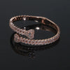 Iced Out Cuff Bangle Paved Setting Bling Cz Cubic Zirconia Wrist Cuban Chain Link Bracelets Fashion Hip Hop Jewelry for Women