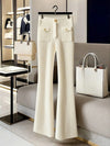 2025 New Bottoms Fashion Flare Pants for Women High Waist Slim Fit Knitted Trousers Korean Casual Pantalon Femme Y2k Clothing