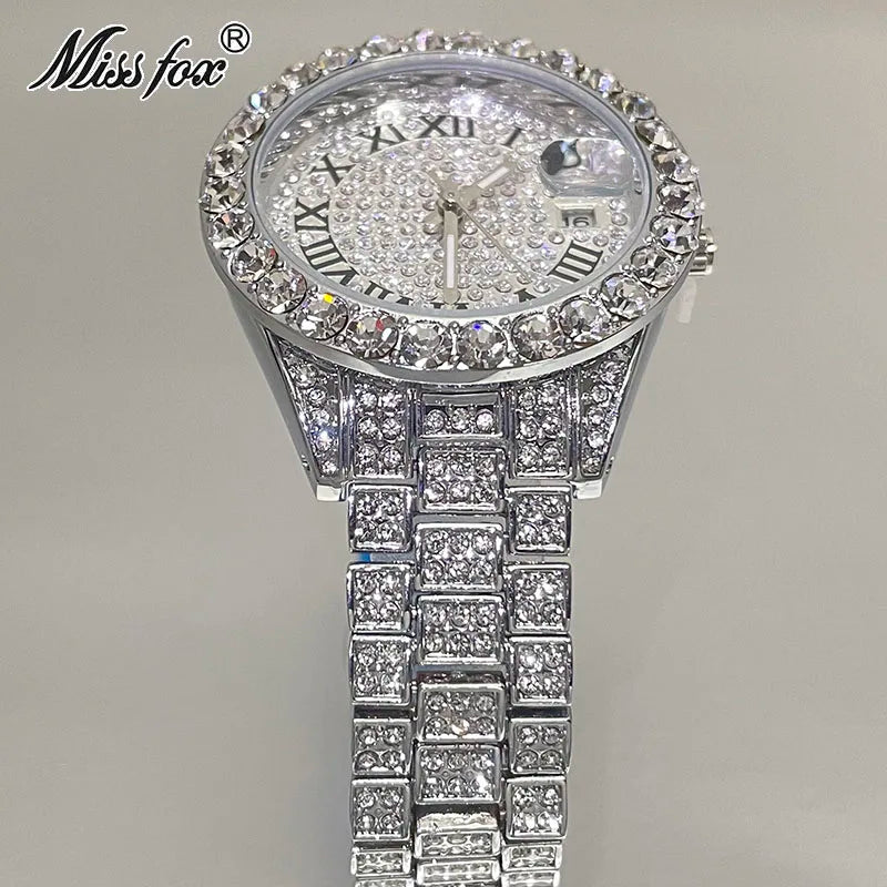 MISSFOX Pink Women Watches Luxury Small Face Elegant Quartz Watch For Ladies Icy Look Party Jewelry Mini Babe So Cute Arm Clock