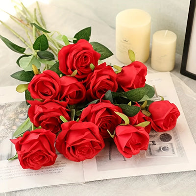 20pcs Realistic Artificial Rose Bouquet for Weddings, Birthdays, and More for Floral Arrangements and Home Decor