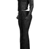2025 Women's Set Long Sleeve Lace See Through Shirt + Long Pants Street Evening Sexy Two 2Piece Sets Outfits Tracksuit