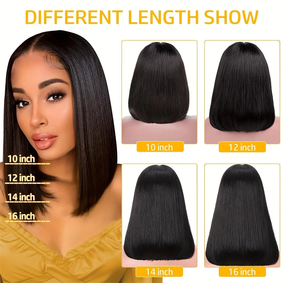 Hot Red Bob Wig 13x4 Lace Front Human Hair Wigs For Women Brazilian Bone Straight Red Colored Lace Frontal Wigs 10 12 14 16 Inch