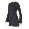 Dulzura Long Sleeves Zipper Bodycon Mini Dress With Pocket Solid Elegant Outfit Office Streetwear Women’S Autumn Winter Clothes