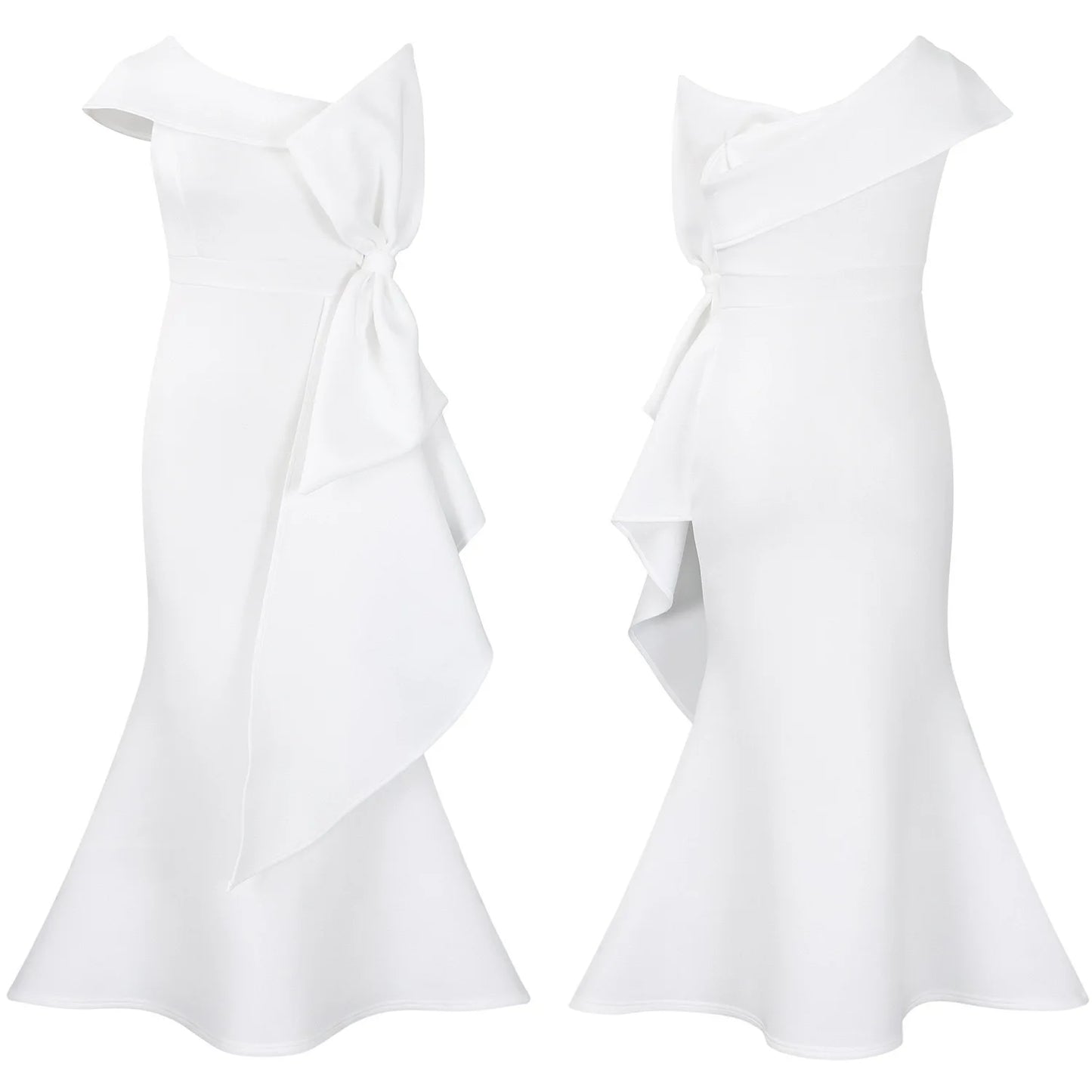Elegant Dresses for Women One Shoulder Sleeveless Ruffles Mermaid Floor Length Luxury Birthday Party Dinner Vestidos Mujer Dress