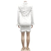 FANAN Elegant Women Double Breasted Tassel Hem and Long Sleeve Notched Collar Lace Waist Patchwork Blazer Dress Vestidos 2022