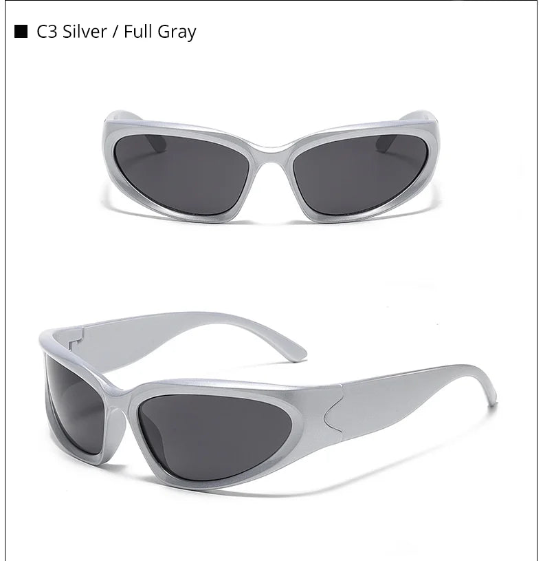 Designer y2k UV400 Mirrored Sunglasses Women White Sun Glasses Men Hispter Sport Driving Cycling Ladies Shades 2023 gafas de sol