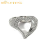 Full Micro Paved CZ Hollow Heart Ring High Quality Iced Out Bling Cubic Zirconia For Women Girlfriend Valentines Finger Jewelry