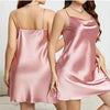 Large Size 3XL 4XL 5XL Female Nightgown Sexy Suspender Nightdress Pink Chemise Sleepwear Bathrobe Loose Satin Home Dressing Gown