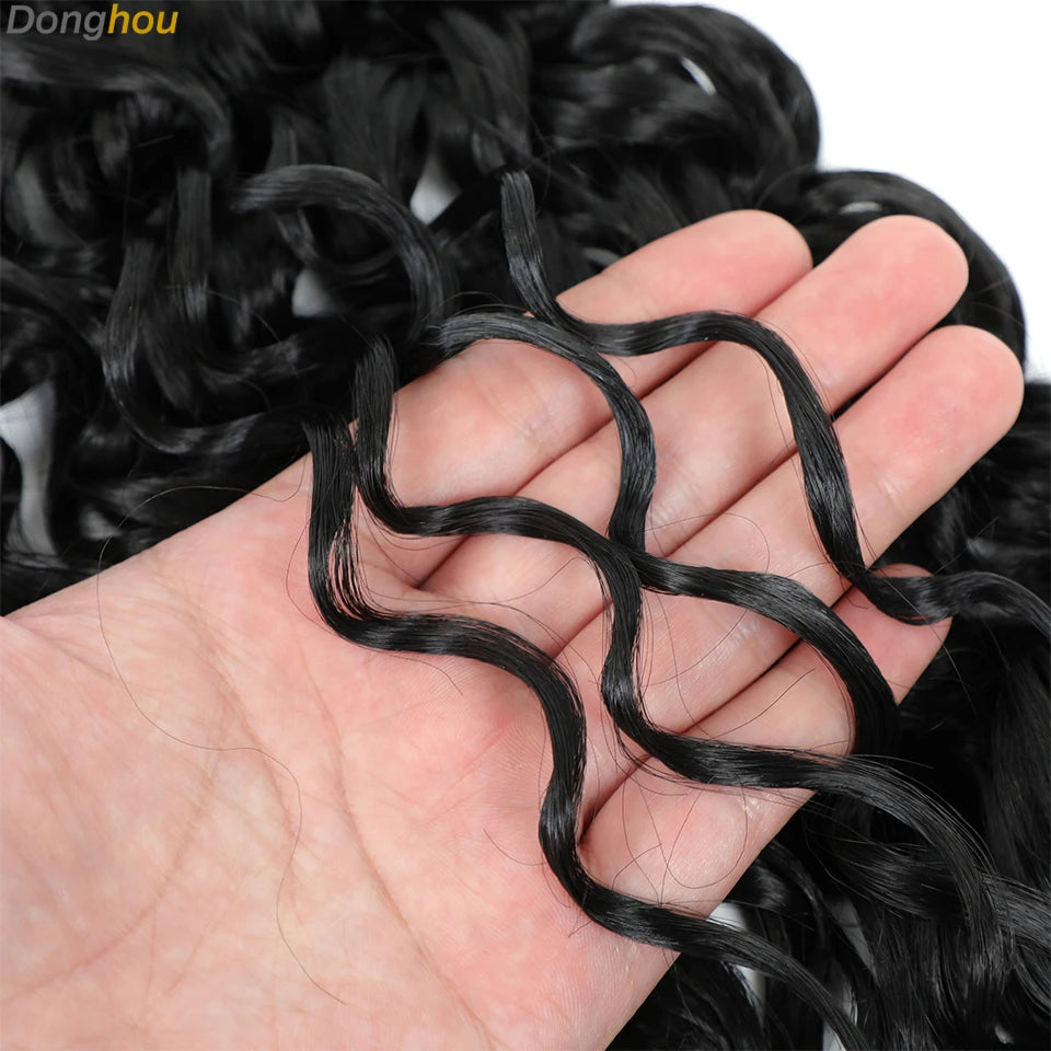 Beach Curl Crochet Hair Gogo Curl Crochet Hair 18 Inch Ombre Brown Blonde Bug Ginger T30 Synthetic Deep Wave Twist Crochet Braid
