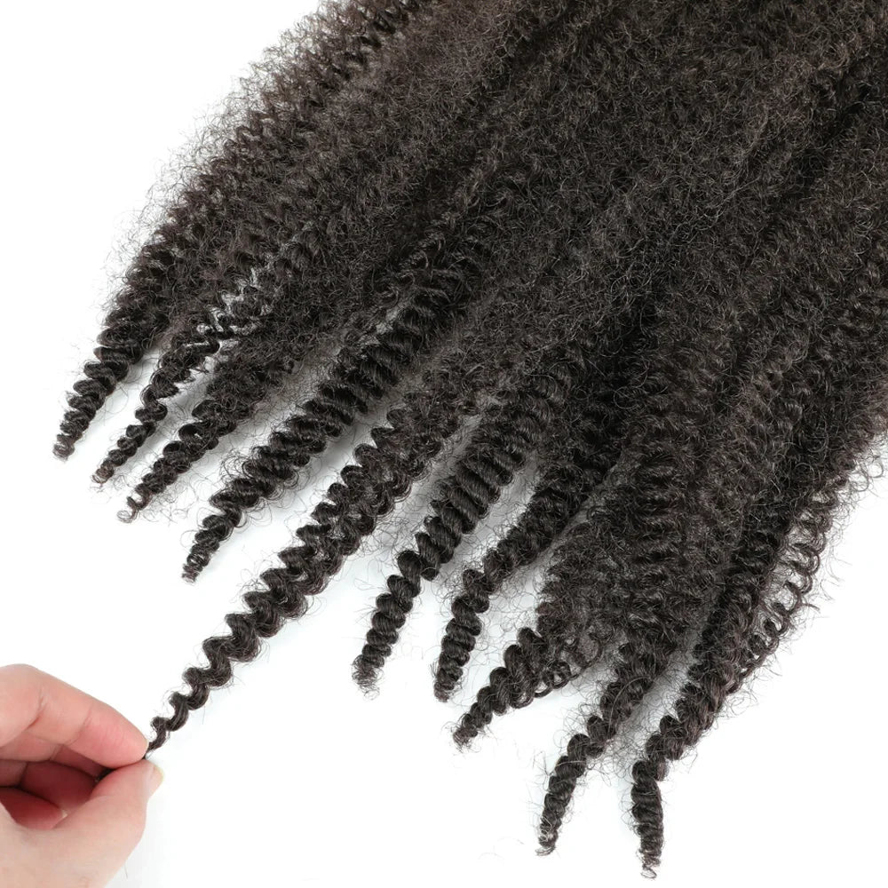 24 inch Kinky Afro Springy Braiding Crochet Hair 18” Marley Kinky Crochet Braids Hair Soft Afro Kinky Twist Crochet Braid Hair